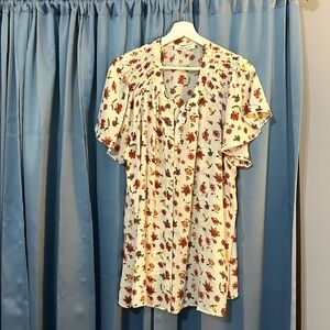 Rose & Olive Floral Patterned Blouse